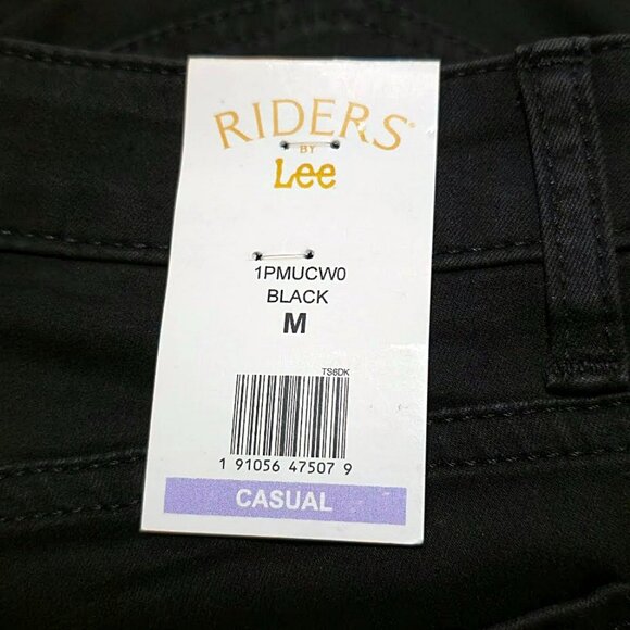 New Riders by Lee Black M Pull-On Slim Fit Style 1PMUCW0 Womens Jeggings - Picture 2 of 13